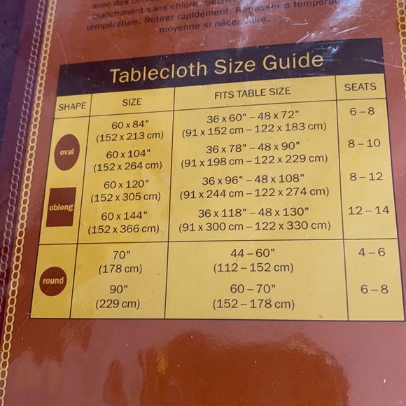 - - Linen-n-Things Red Oblong Table Cloth 60x104" NWT Autumn Harvest Damask - Picture 5 of 7